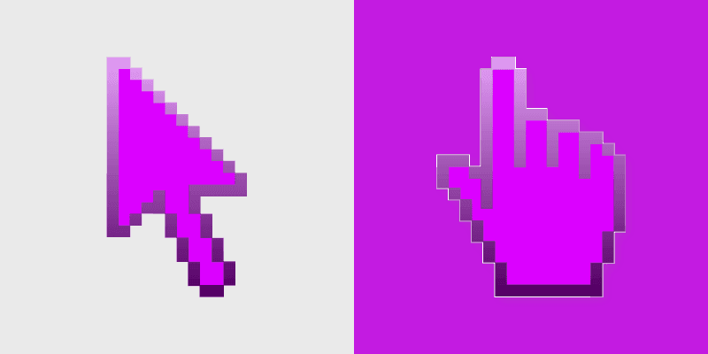 Fuchsia Pixel custom cursor pack preview for Chrome, Edge and Windows