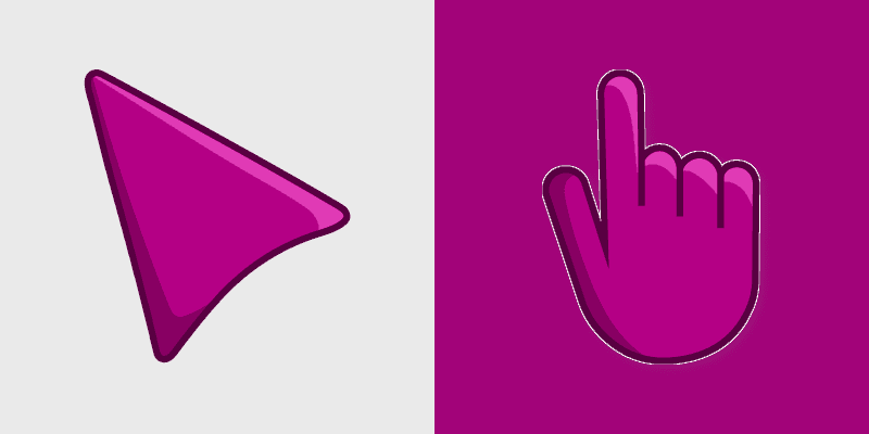 Red Violet custom cursor pack preview for Chrome, Edge and Windows