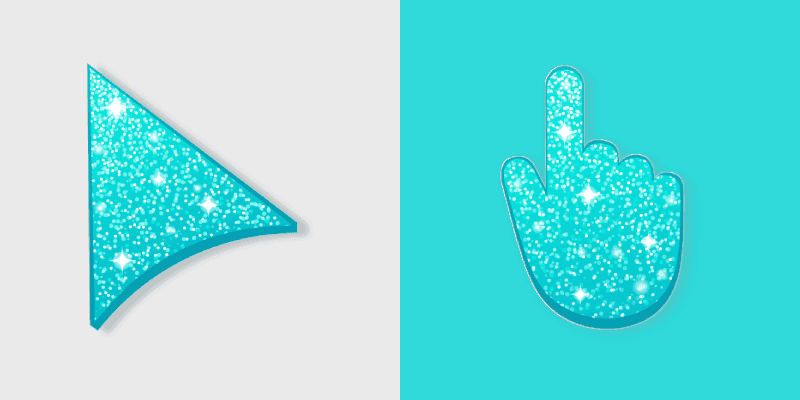 Turquoise Glitter custom cursor pack preview for Chrome, Edge and Windows