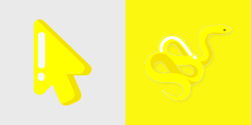 Yellow Minimal custom cursor pack preview for Chrome, Edge and Windows