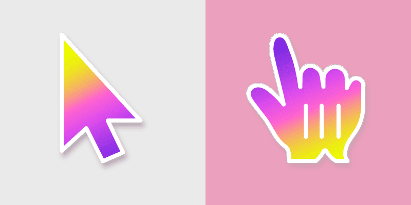 Yellow Purple Mix custom cursor pack preview for Chrome, Edge and Windows