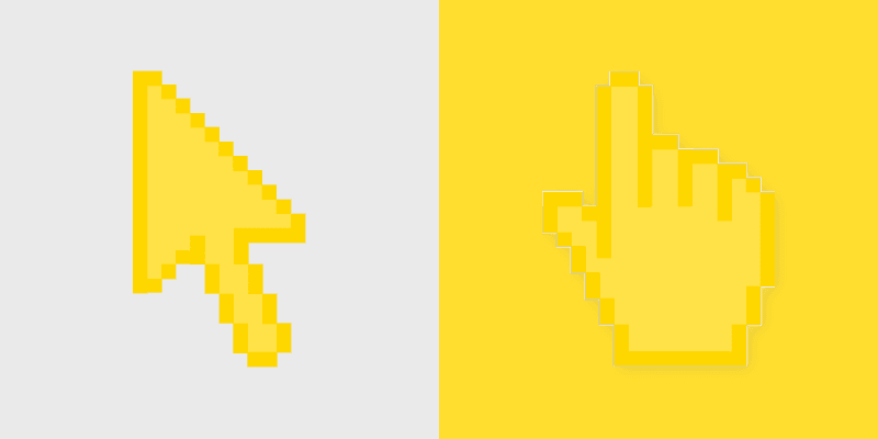 Yellow Mustard custom cursor pack preview for Chrome, Edge and Windows