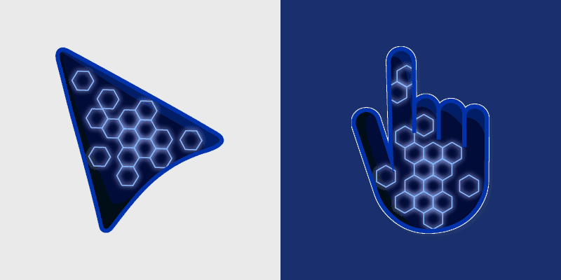 Custom Cursor - Neon Blue on Dark Blue preview for Chrome, Edge and Windows