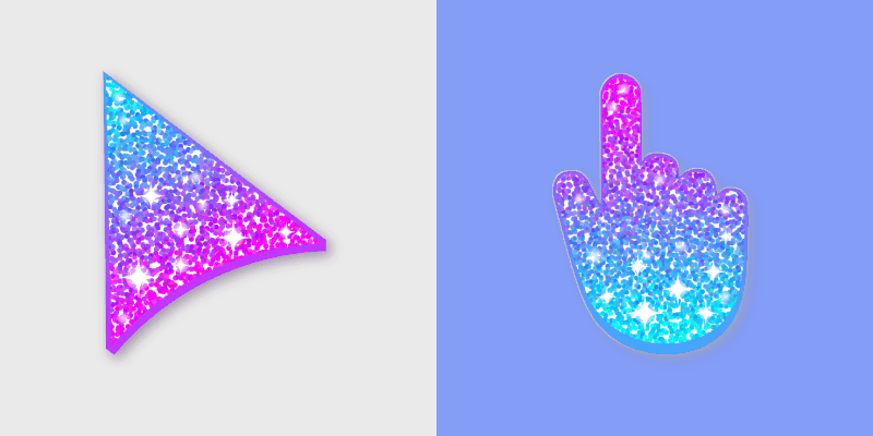 Blue & Pink Glitter custom cursor pack preview for Chrome, Edge and Windows