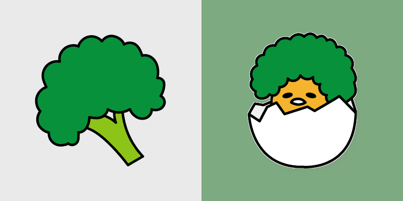 Gudetama Broccoli custom cursor pack preview for Chrome, Edge and Windows