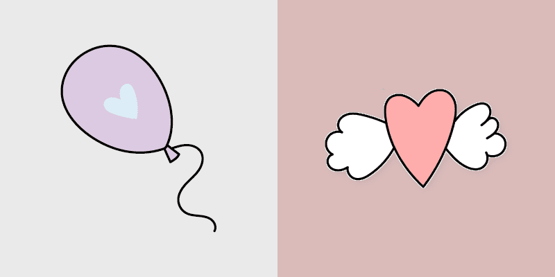Balloons Hearts custom cursor pack preview for Chrome, Edge and Windows