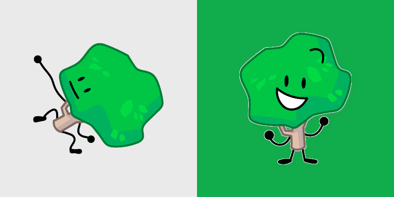 Battle for Dream Island Tree custom cursor pack preview for Chrome, Edge and Windows
