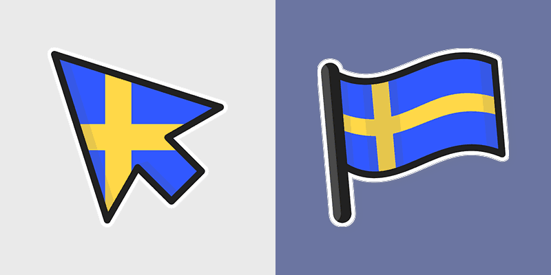 Sweden Flag custom cursor pack preview for Chrome, Edge and Windows