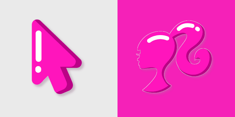 Pink Barbie Minimal custom cursor pack preview for Chrome, Edge and Windows