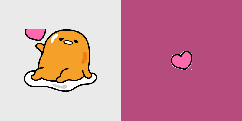 Gudetama Love custom cursor pack preview for Chrome, Edge and Windows