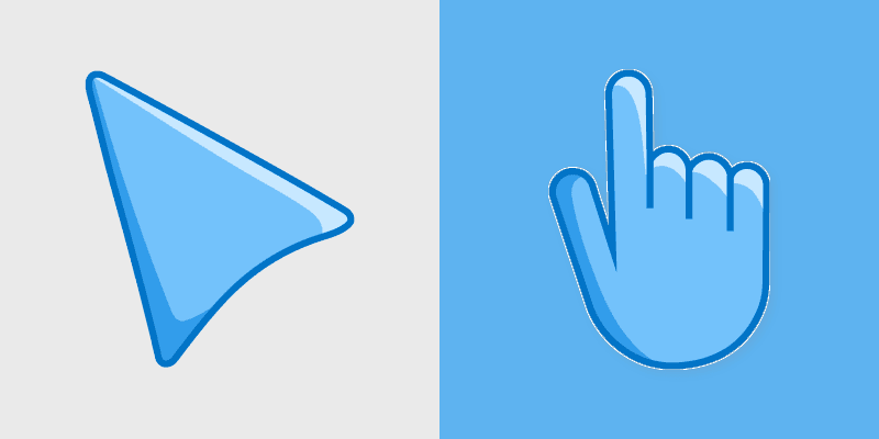 Maya Blue custom cursor pack preview for Chrome, Edge and Windows