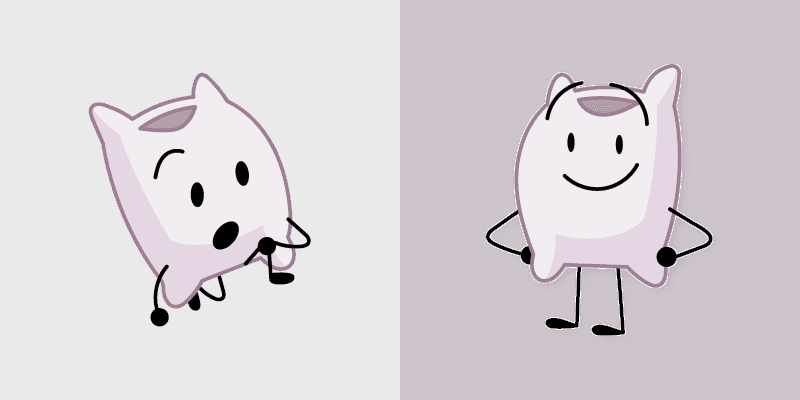 BFDI Pillow Cute Mouse custom cursor pack preview for Chrome, Edge and Windows