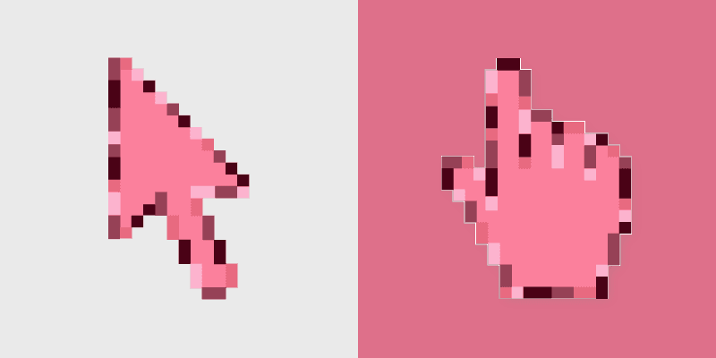 Pink Leaf custom cursor pack preview for Chrome, Edge and Windows