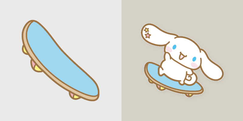 Cinnamoroll Skateboard custom cursor pack preview for Chrome, Edge and Windows