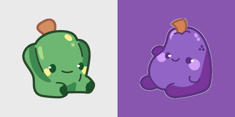 Kawaii Green Pepper and Eggplant custom cursor pack preview for Chrome, Edge and Windows