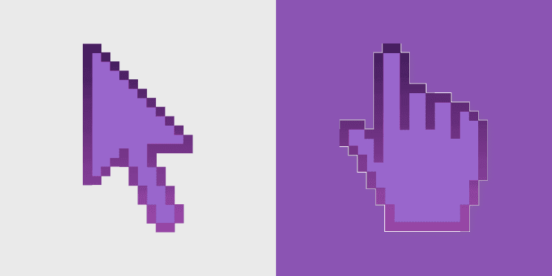 Amethyst Pixel custom cursor pack preview for Chrome, Edge and Windows