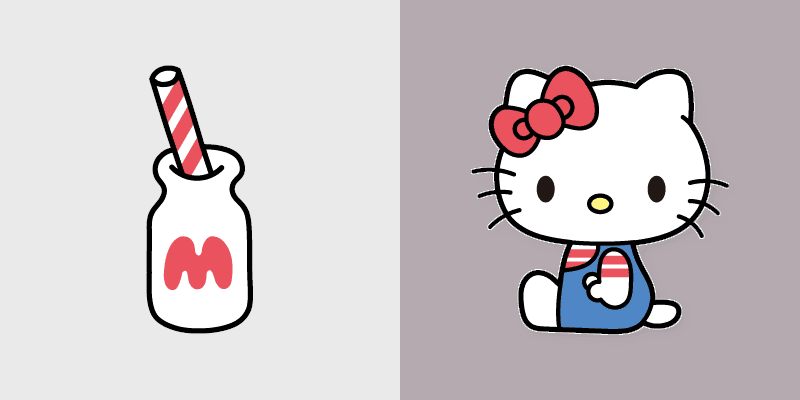 Hello Kitty & Milk custom cursor pack preview for Chrome, Edge and Windows