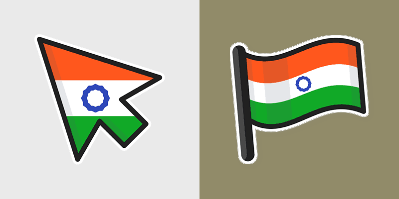 India Flag custom cursor pack preview for Chrome, Edge and Windows