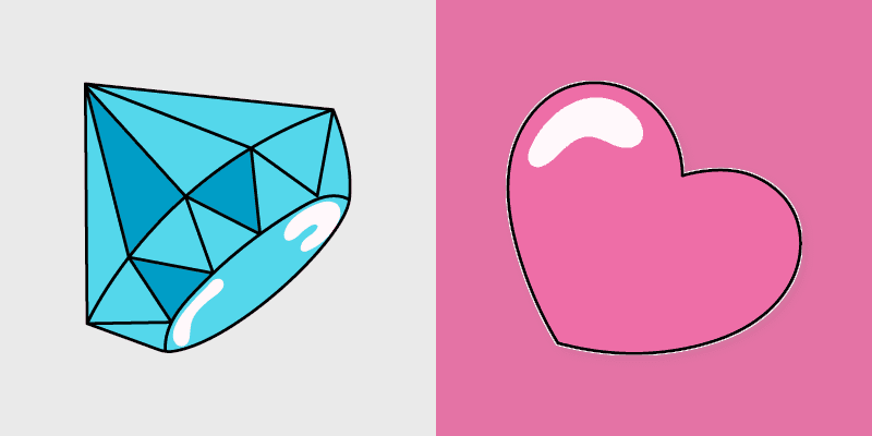 Diamond Heart custom cursor pack preview for Chrome, Edge and Windows