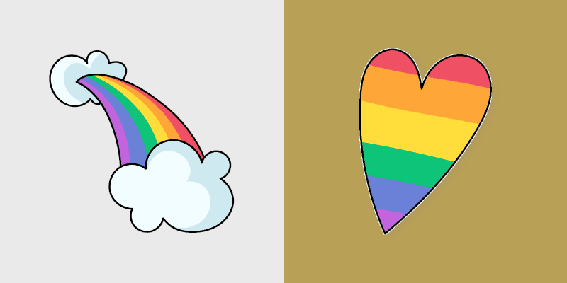 Rainbow Clouds Heart custom cursor pack preview for Chrome, Edge and Windows