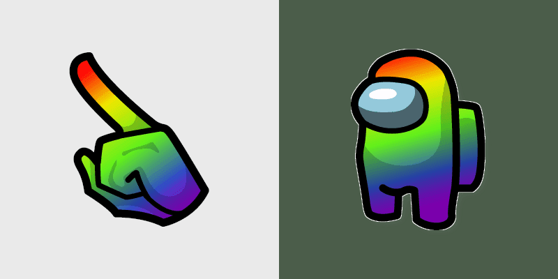 Rainbow Crewmate custom cursor pack preview for Chrome, Edge and Windows