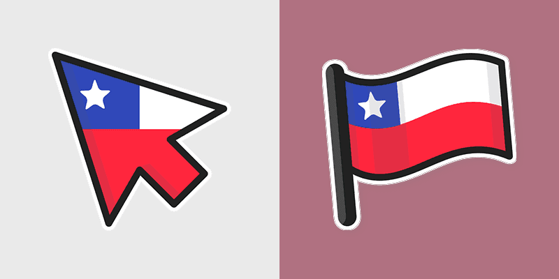 Chile Flag custom cursor pack preview for Chrome, Edge and Windows