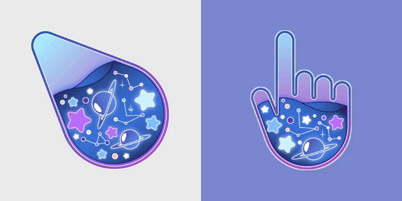 Cosmic Stellar custom cursor pack preview for Chrome, Edge and Windows