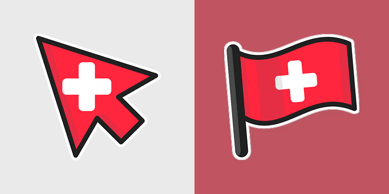 Switzerland Flag custom cursor pack preview for Chrome, Edge and Windows