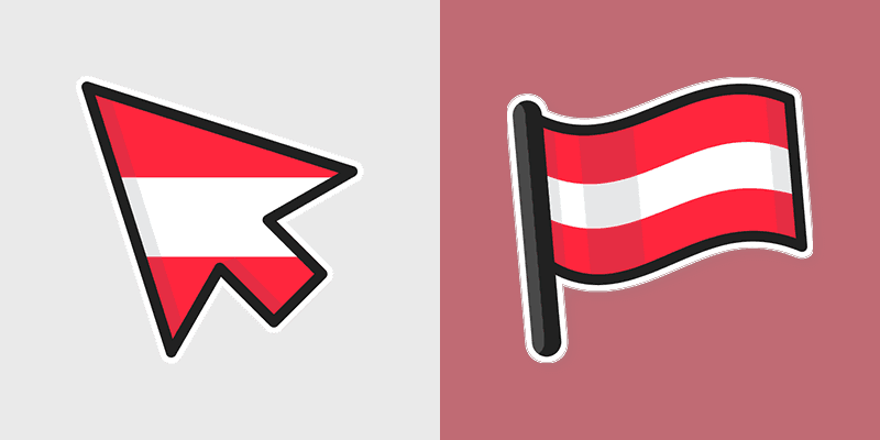 Austria Flag custom cursor pack preview for Chrome, Edge and Windows
