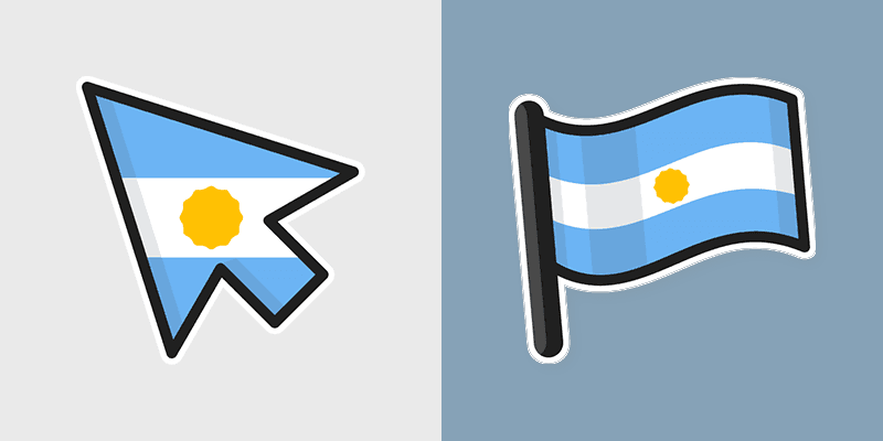 Argentina Flag custom cursor pack preview for Chrome, Edge and Windows