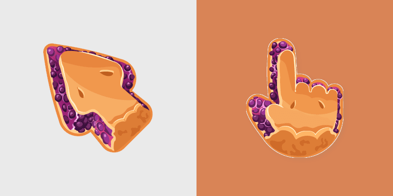 Blueberry Delight custom cursor pack preview for Chrome, Edge and Windows