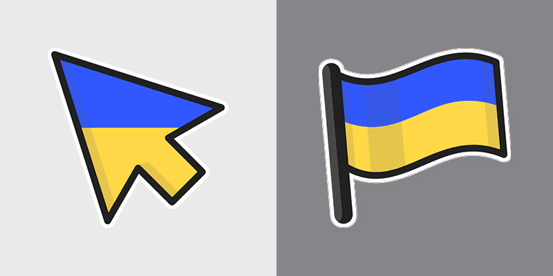United Kingdom Flag Ukraine custom cursor pack preview for Chrome, Edge and Windows