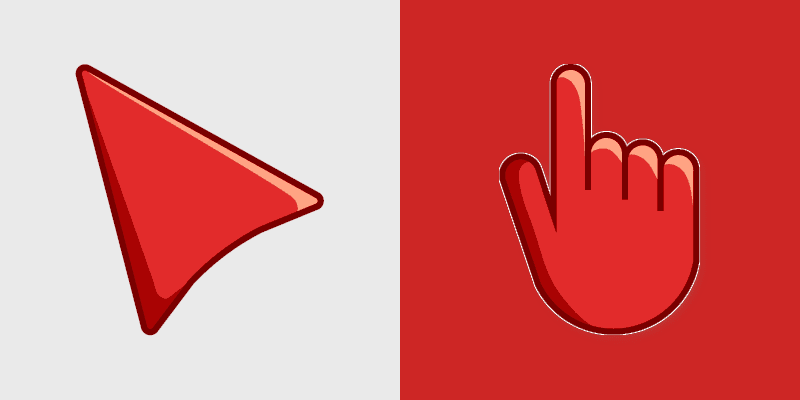 Red custom cursor pack preview for Chrome, Edge and Windows