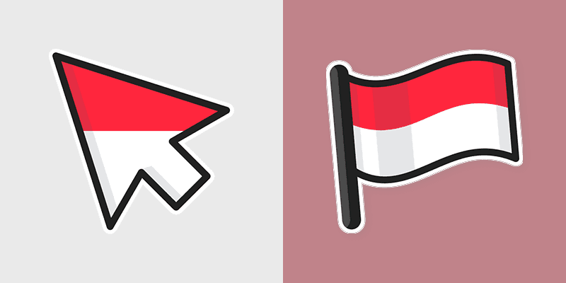 Indonesia Flag custom cursor pack preview for Chrome, Edge and Windows
