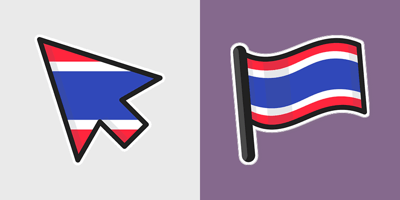 Thailand Flag custom cursor pack preview for Chrome, Edge and Windows