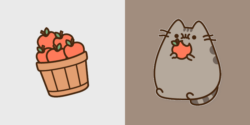 Pusheen Apple Snack custom cursor pack preview for Chrome, Edge and Windows