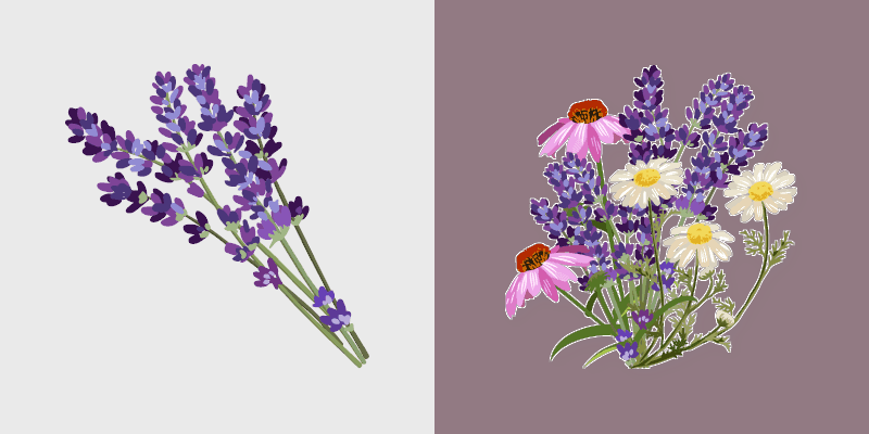 Cute Cursor - Lavender and Wildflowers Collection custom cursor pack preview for Chrome, Edge and Windows