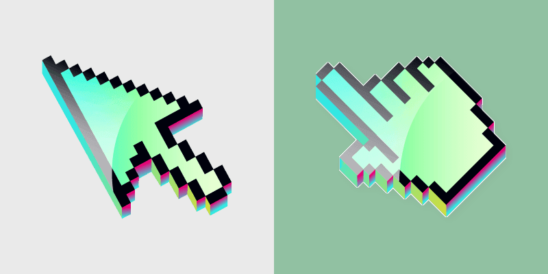 Modern Green Pixel custom cursor pack preview for Chrome, Edge and Windows