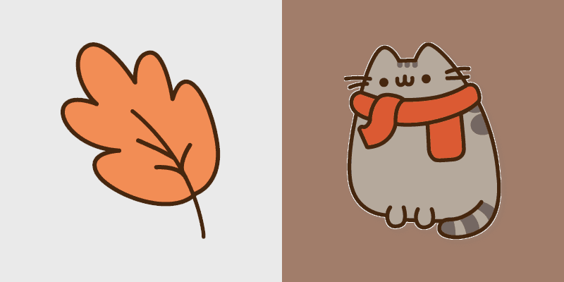 Autumn Delight Pusheen custom cursor pack preview for Chrome, Edge and Windows