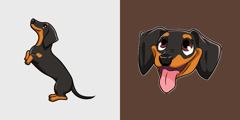 Dachshund Wiener custom cursor pack preview for Chrome, Edge and Windows