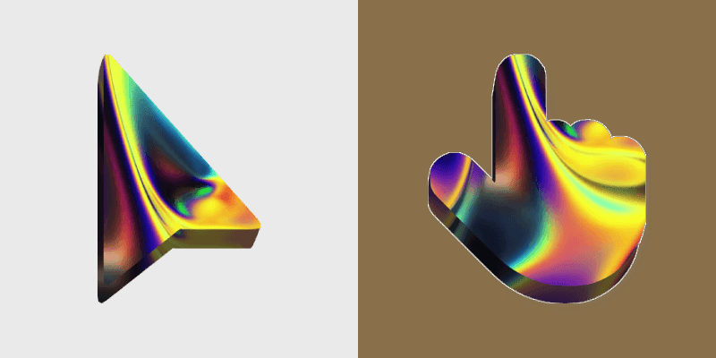 Dark Iridescent custom cursor pack preview for Chrome, Edge and Windows