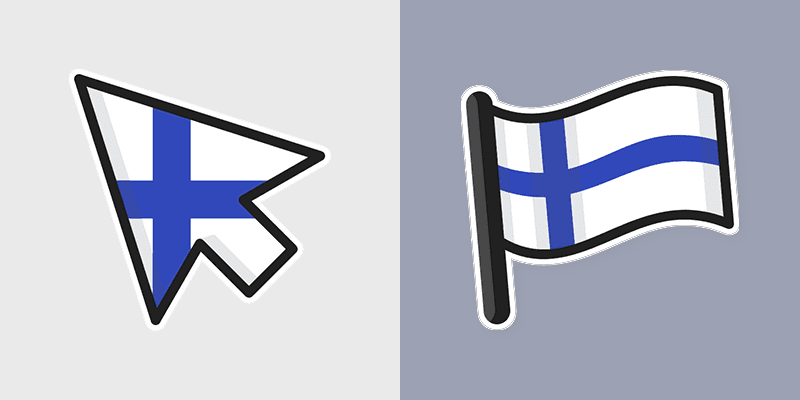Finland Flag custom cursor pack preview for Chrome, Edge and Windows