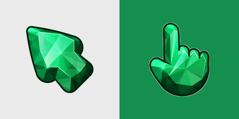 Emerald Gem custom cursor pack preview for Chrome, Edge and Windows