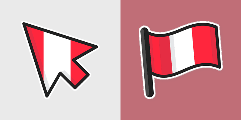 Peru Flag custom cursor pack preview for Chrome, Edge and Windows