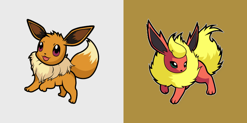 Eevee and Flareon custom cursor pack preview for Chrome, Edge and Windows