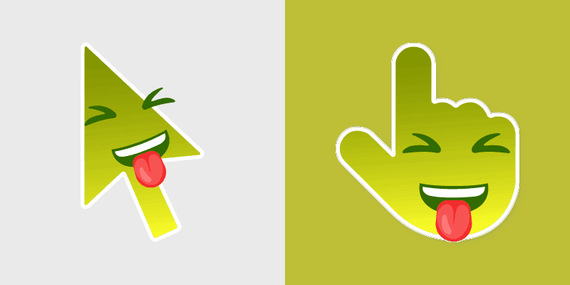 Squinting Tongue custom cursor pack preview for Chrome, Edge and Windows