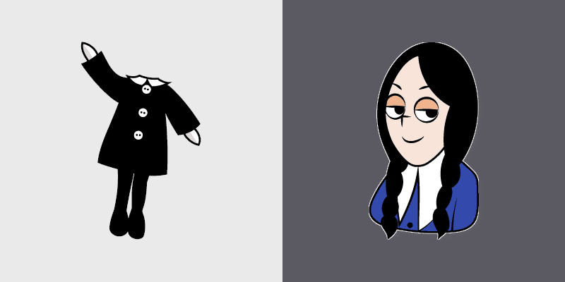 Wednesday Addams custom cursor pack preview for Chrome, Edge and Windows