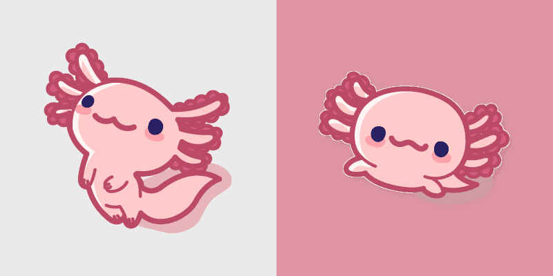 Adorable Cute Axolotl custom cursor pack preview for Chrome, Edge and Windows