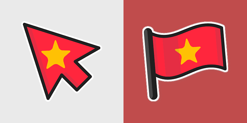 Vietnam Flag custom cursor pack preview for Chrome, Edge and Windows