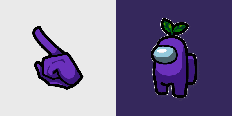 Eggplant Crewmate custom cursor pack preview for Chrome, Edge and Windows